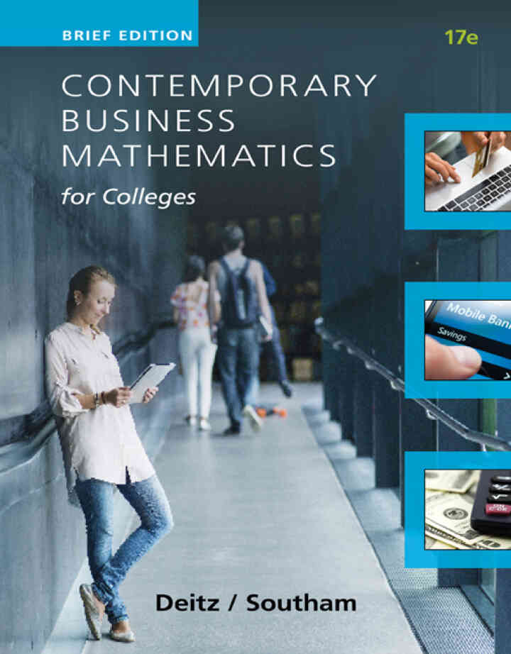 Contemporary Business Mathematics for Colleges Brief Course 17th Edition